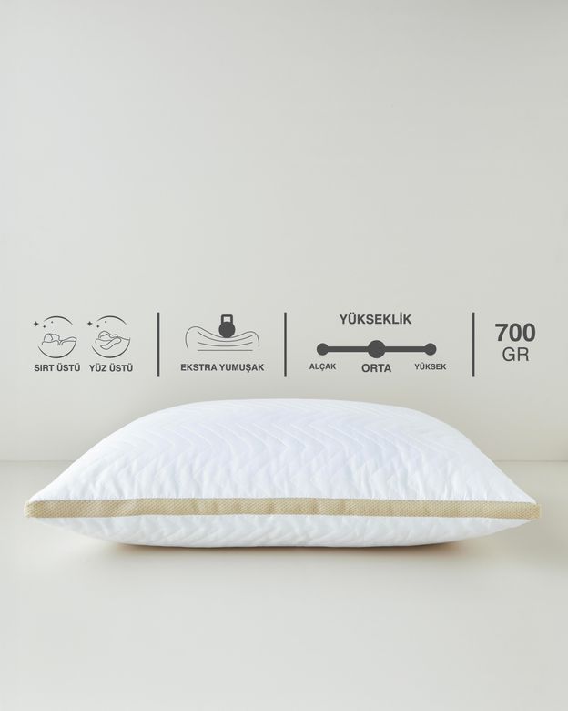 English Home 499-99-0 Air Plus Klimalı Yastık 50X70 Cm Beyaz-Gold