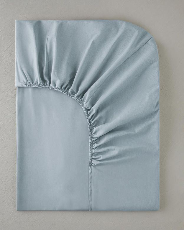 English Home -5-99-99 Novella Premium Pamuk Dokulu Çift Kişilik Lastikli Çarşaf 160X200 Cm Açık Mavi