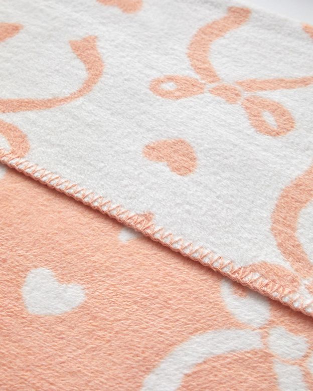 English Home 54080878 Love Bow Pamuklu Bebe Battaniye 100X120 Cm Somon