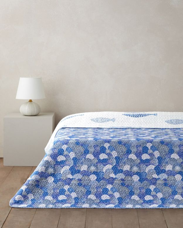 English Home 54088780 Pesca Wave  Çift Kişilik Çok Amaçlı Örtü 200X220 Cm Mavi