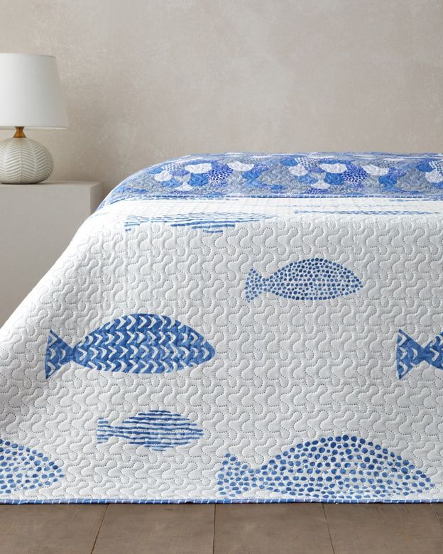 English Home 54088780 Pesca Wave  Çift Kişilik Çok Amaçlı Örtü 200X220 Cm Mavi
