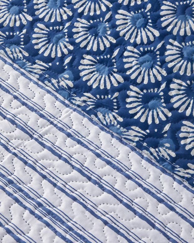 English Home 59999-0 Aquatic Flowers Tek Kişilik Çok Amaçlı Örtü 160X220 Cm Lacivert