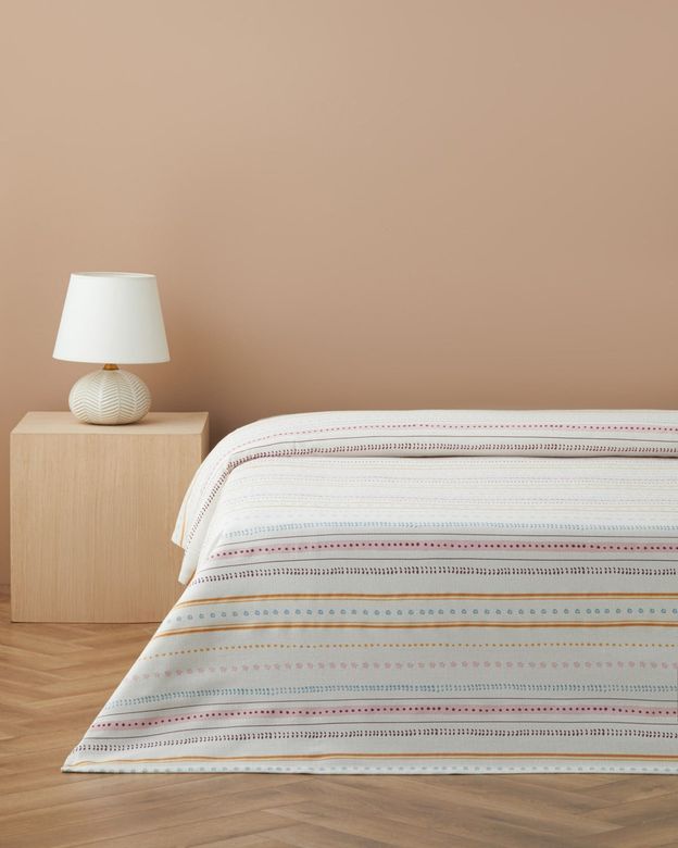 English Home 6098780 Sweet Stripes Baskılı Pamuklu Tek Kişilik Pike 150X220 Cm Pembe