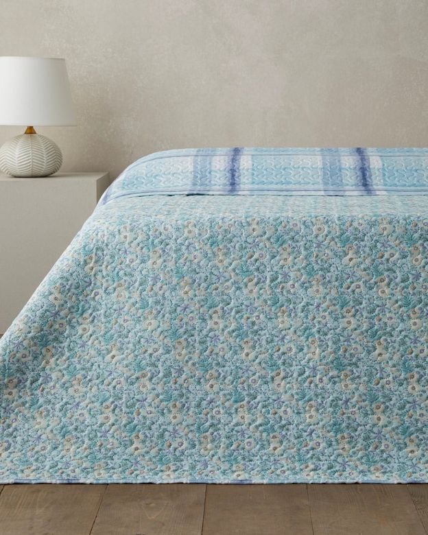 English Home 6507878 Misty Flora King Size Çok Amaçlı Örtü 220X240 Cm Açık Mavi
