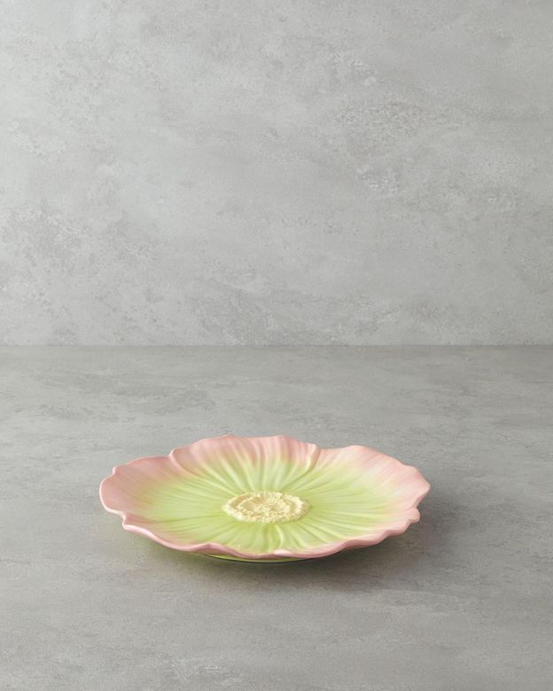 English Home 699*99 Flowerella Dolomite Servis Tabağı 26 Cm Pembe - Yeşil