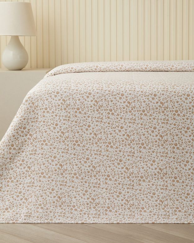 English Home 74999-00 Floral Trail Çift Kişilik Pike 200X220 Cm Bej