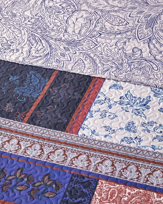 English Home 9507879 Flora Drape Tek Kişilik Çok Amaçlı Örtü 160X220 Cm Mavi