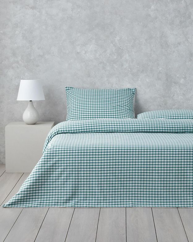 English Home 999-99-0000 Clouded Grid İpliği Boyalı Tek Kişilik Çarşaflı Nevresim Takımı 160X220 Cm Koyu Yeşil