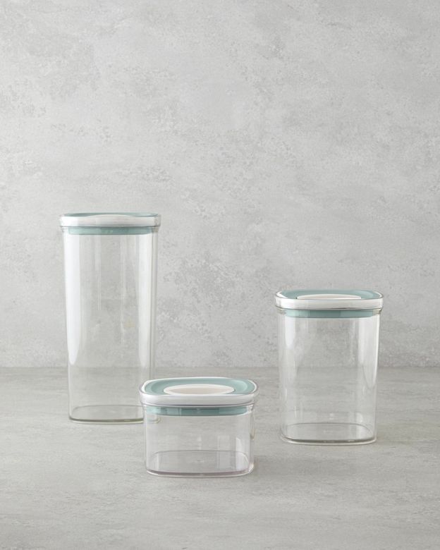 English Home adly36999 Adly 3 Parça Saklama Kabı 700 Ml – 1,4 L – 2 L Yeşil-Krem