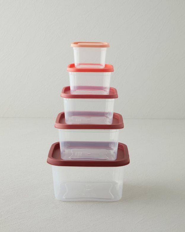 English Home keep27999 Keep Me Plastik 5'li Saklama Kabı 160-300-500-885-1500 Ml Turuncu
