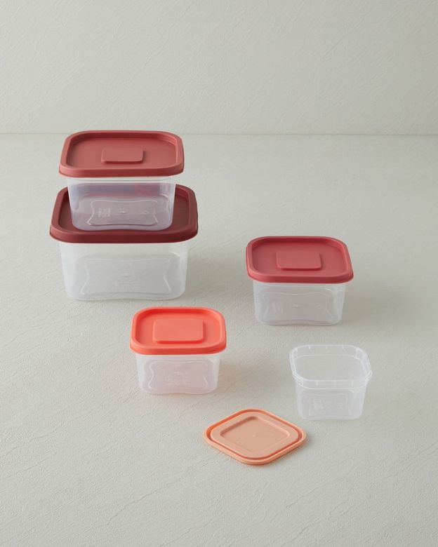 English Home keep27999 Keep Me Plastik 5'li Saklama Kabı 160-300-500-885-1500 Ml Turuncu
