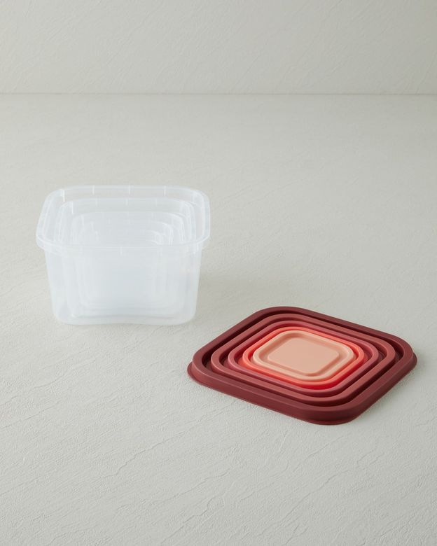 English Home keep27999 Keep Me Plastik 5'li Saklama Kabı 160-300-500-885-1500 Ml Turuncu
