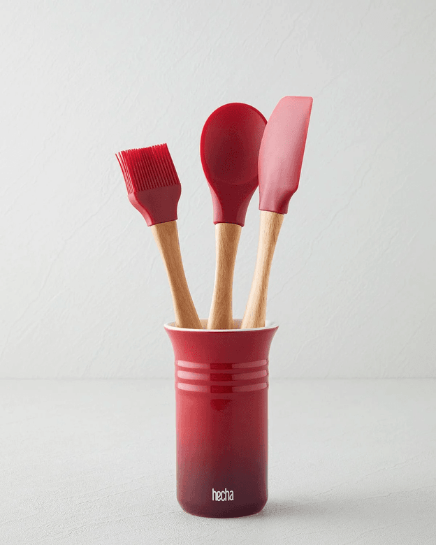 English Home kırmızı49999 Hecha Silikon 4 Parça Servis Seti 28X32,5X31 Cm X 14,5 Cm Kırmızı