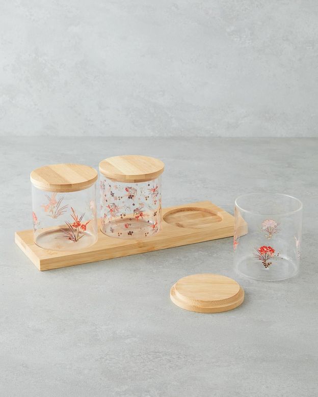 English Home malory37999 Malory Cam 4 Parça Baharatlık 350 Ml Şeffaf