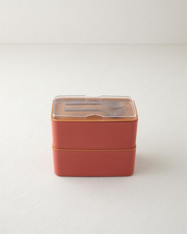 English Home mezalune19999 Mezaluna Time 2 Katlı Lunch Box 1 L- 1 L Turuncu