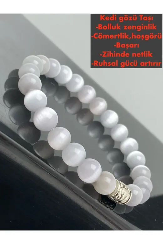 eniyiaksesuar TYCKJ8GCJN169634069873616 Kedi Gözü Doğal Şifalı Taş Bileklik( Başarı Ve Zenginlik )Meditasyon Dengeleyici