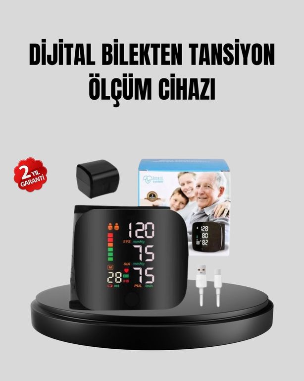 Epilons 132176897 Bilekten Ölçüm Dijital Tansiyon Aleti Renkli Risk Göstergeli Ve Aritmi Uyarılı