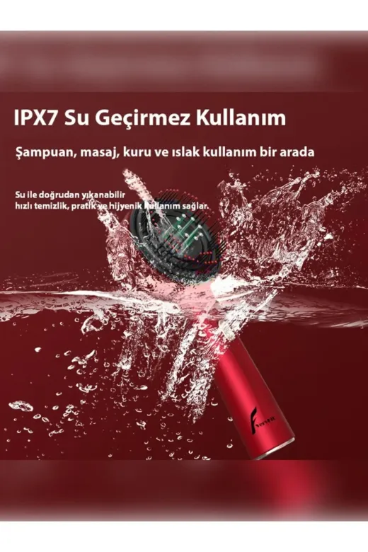 Epilons klt8992733369481 Şarjlı Ve Titreşimli Saç Masaj Tarağı Bakım Yağı Hazneli Fırça