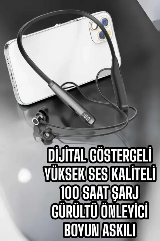 Epilons TYC1082620679M25DYMUCZ007 Boyun Bantlı Bluetooth Kulaklık Yüksek Ses Kaliteli 100 Saat Kulaklık