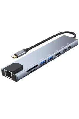 Ergonomik 87 W PD USB-C Çoklu Dönüştürücü Hub ile 4 K HDMI