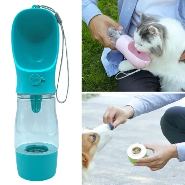 Ergonomik Sızdırmaz Seyahat İçin Taşınabilir Evcil Hayvan Su Kabı 380 ML