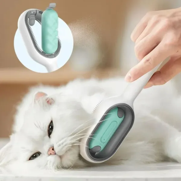 Ergonomik Su Püskürtmeli Kedi ve Köpek Tüy Temizleme Fırçası