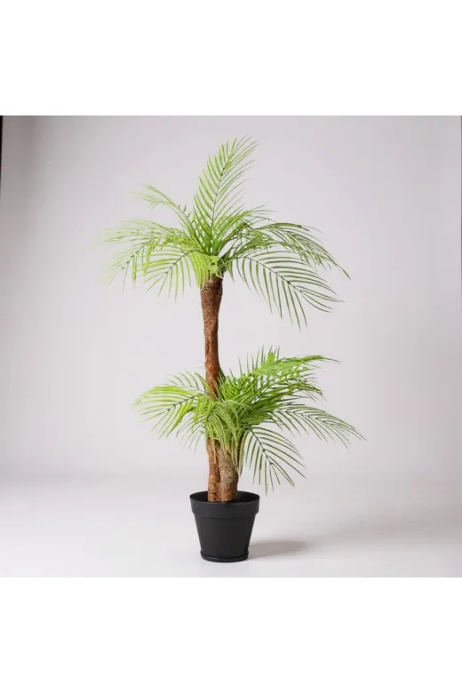 ERHAN FLOWERS ÇİÇEK & DEKORASYON erh.1025 100 Cm Yapay Palmiye Arekası Dogal Lifli Ağaç 18 Yaprak