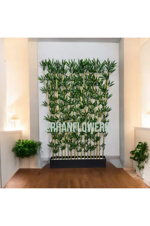 ERHAN FLOWERS ÇİÇEK & DEKORASYON erh.200 100 Cm Saksıda Yapay Bambu Speratör 10 Adet 150 Cm Bambulu