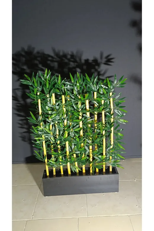 ERHAN FLOWERS ÇİÇEK & DEKORASYON SP-100S 100 Cm Mdf Siyah Saksıda 100 Cm Bambu Seperatör