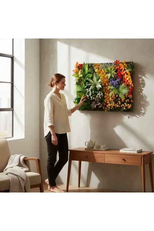 ERHAN FLOWERS çiçek.kaplama.6 Yapay Çiçek Duvar Kaplama 40X60 Cm