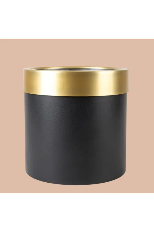 ERHAN FLOWERS ERH-S-M-1002 Aura Metallic Serisi Saksı - Minimalist Tasarım 30X30 Cm (Siyah Gold)