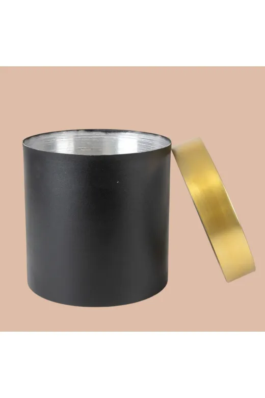 ERHAN FLOWERS ERH-S-M-1004 Aura Metallic Serisi Saksı - Minimalist Tasarım 35X35 Cm (Siyah Gold)