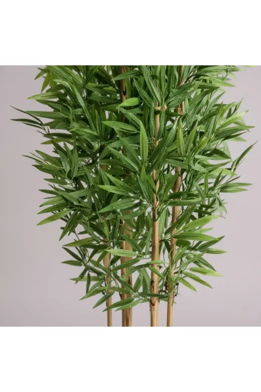 ERHAN FLOWERS erh.1723 Yapay Bambu Ağaç 190 Cm 6 Dallı Yogun Yaprak Beyaz Plastik Saksı
