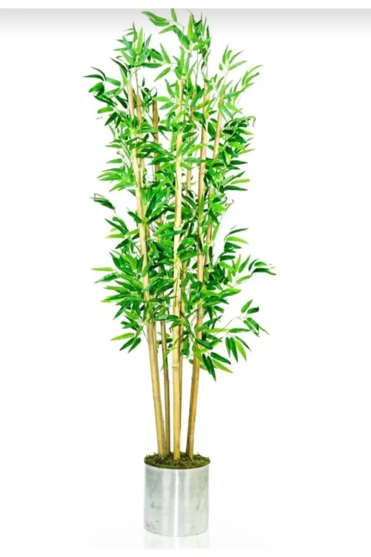 ERHAN FLOWERS Metal_18? 180 Cm 7 Dal Metal Saksı Da Bambu Yapay Ağaç