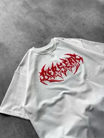 Erkek Baskılı T-Shirt Yazlık Kısa Kol Bisiklet Yaka Rahat Kalıp Tişört - Beyaz - 2XL - Beyaz