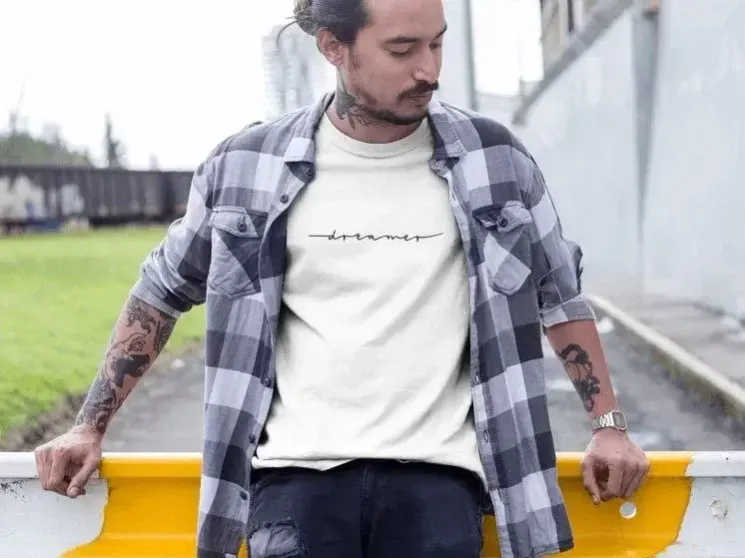 Erkek Bisiklet Yaka Baskılı Oversize T-Shirt - Beyaz - XL - Beyaz