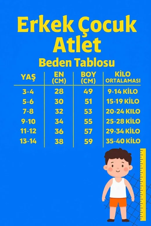 Erkek Çocuk Pamuklu Penye 6'lı Atlet