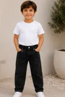 Erkek Çocuk Siyah Balon Fit Kot Pantolon