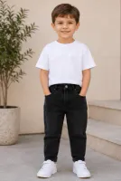 Erkek Çocuk Siyah Balon Fit Pantolon