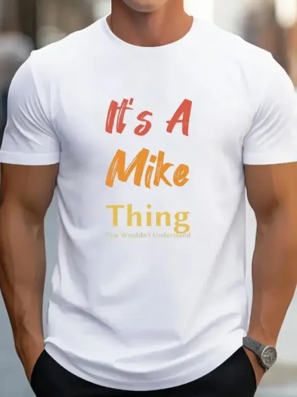 Erkek It Is A Mike Thing Baskılı Erkek T-shirt - S-M - Beyaz