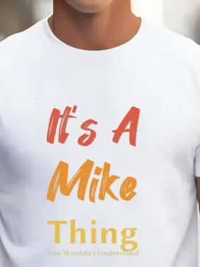 Erkek It Is A Mike Thing Baskılı Erkek T-shirt - S-M - Beyaz