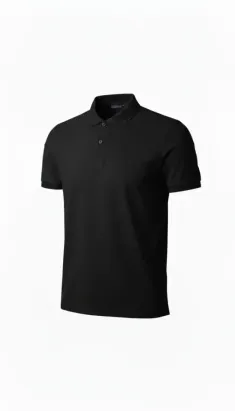 Erkek Pike Kumaş Düğmeli Yaka Regular Fit Günlük Kısa Kol Tişört T-shirt - Siyah - S - Siyah