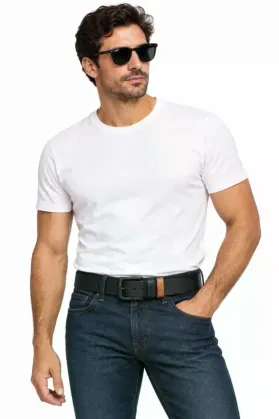 Erkek Siyah 4 Cm Çift Biritli Metal Tokalı Kot Ve Kumaş Pantolon Kemeri - 135 cm - Siyah
