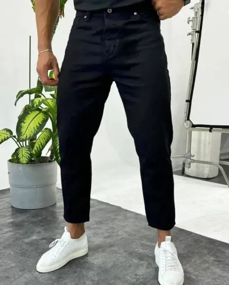 Erkek Siyah Mom Jean