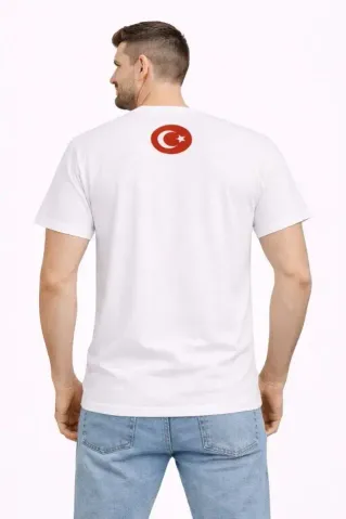 Erkek TÜRKİYE Baskılı Tişört Ay Yıldız 2026 Dünya Kupası Taraftar Forma T-Shirt - Beyaz - 2XL - Beyaz