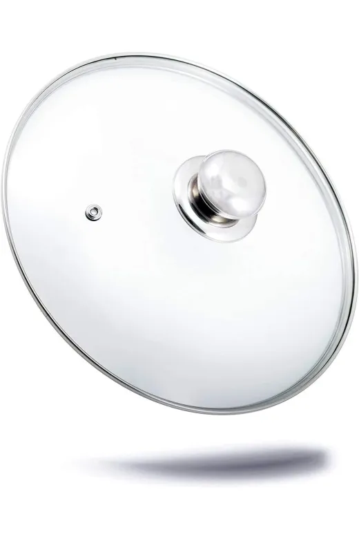 Ermiya 869014789100 14 Cm Tencere Tava Sahan Için Cam Kapak+Paslanmaz Çelik Tepe Hediyeli