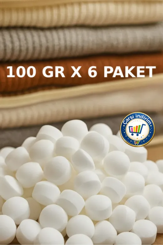 Ermiya 869044001452 Chemist Tablet Top Naftalin 100 Gr X 6 Paket (Lavabolarda Kullanilmaz) Dolap Ve Kıyafet Koruyucu Naf