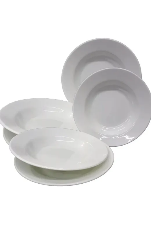 Ermiya 869075089852 Arya Hitit Termostar Melamin 12 Ad Çukur Tabak Beyaz Melamin 19 Cm