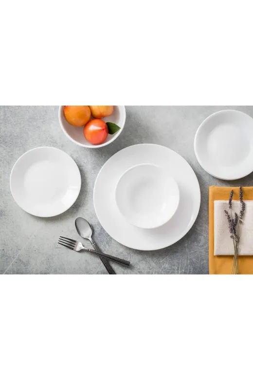 Ermiya 869121218308 6 Ad Hiti Arya Melamin 12 Cm Joker Çorba Kasesi Beyaz 6 Ad 25 Cm Servis Tabak