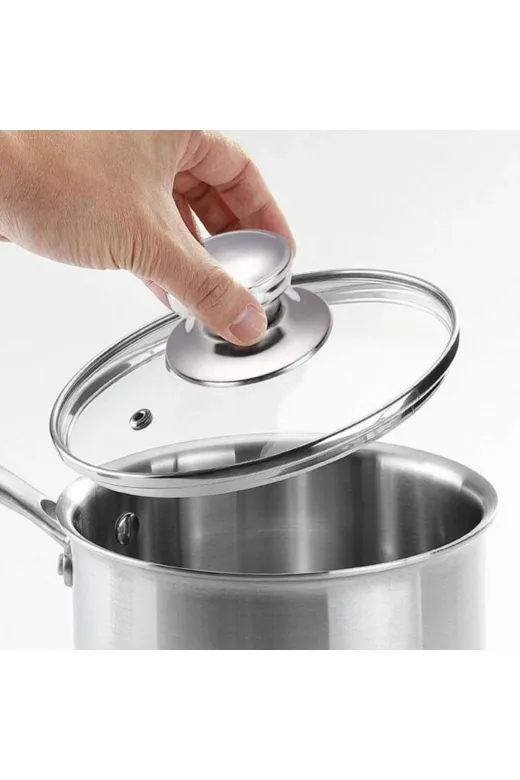Ermiya 869180789850 14 Cm Tencere Tava Sahan Için Cam Kapak +Tahta Baharat Kaşıkğı Bedava